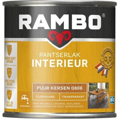 Afbeelding van Rambo Interieur Lak Transparant Zijdeglans Puur Kersen 0806 0,75 liter