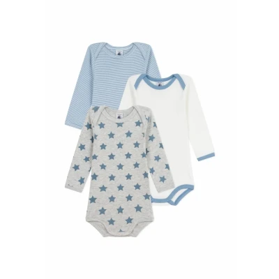 Afbeelding van Petit Bateau 3 PACK Unisex Body multicoloured voor kinderen, Maat: 60, Multi coloured