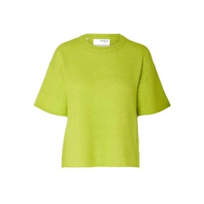 Afbeelding van SELECTED FEMME trui SLFMALINE met wol limegroen