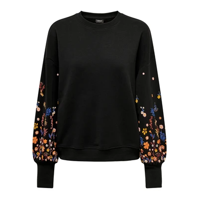 Afbeelding van ONLY Sweatshirt &#039;ONLBrooke&#039; blauw / oranje zwart wit