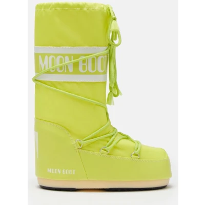 Afbeelding van Moon Boot ICON Unisex Veterlaarzen, Maat: 35 38, Lime Imitatieleer/ textiel