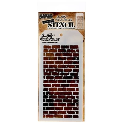 Afbeelding van Tim Holtz THS 038 Stampers Anonieme Stencils Gemetseld, Wit, 10,5 x 21,6 cm
