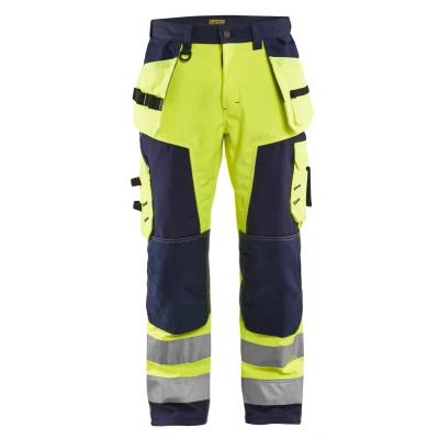 Afbeelding van Blaklader Werkbroek softshell High Vis 1567 2517 Geel/Marineblauw C46
