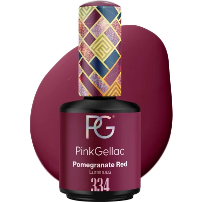 Afbeelding van Pink Gellac 334 Pomegranate Red gellak nagellak 15ml Glanzend Rood Gelnagels producten Gel Nails Lak