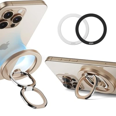 Afbeelding van ESR Magnetische telefoonringhouder voor MagSafe ring (HaloLock), telefoongreep, ringpops, ringhouder, standaard iPhone 16 15 Pro Max Plus 14 13 12 Mini, verstelbare kickstand,