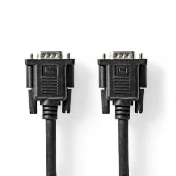 Afbeelding van Nedis VGA Kabel Male Female 15p Vernikkeld Maximale resolutie: 1280x800 2.00 m Rond ABS Zwart Label CCGL59100BK20