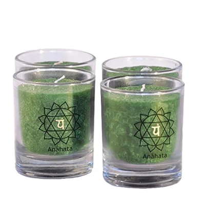Afbeelding van Anahata CHAKRA kaars, 30113, ca. 6 cm, set van 4, GROEN