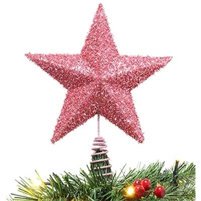 Afbeelding van Christmas Concepts® 11&#039;&#039; Sprankelend Boom Top Ster Luxe Kerstversiering (Baby roze)