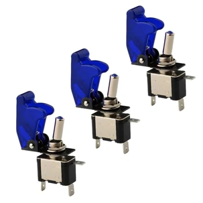 Afbeelding van CESFONJER tuimelschakelaar met led display, rode voor auto, 12 V/20 A, SPST tuimelschakelaar, aan/uit schakelaar, rood (3 stuks)