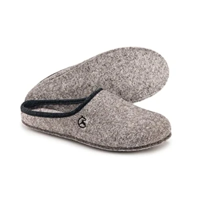 Afbeelding van ESTRO Pantoffels Heren Sloffen Vilt voor Vrouwen Dames Huisschoenen met Zool FELT (42, Grijs)