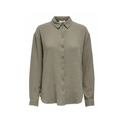 Afbeelding van JDY Langarm Jdytheis Overhemdblouse, Dames, Maat: Medium, Braun