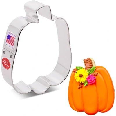 Afbeelding van Hoge pompoen koekjessnijder, 4 inch gemaakt in USA door Ann Clark Cookie Cutters