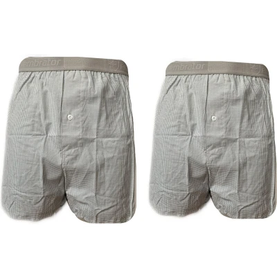 Afbeelding van Embrator 2 stuks mannen Boxershort geruit lichtgrijs/wit 4XL