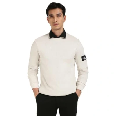 Afbeelding van Calvin Klein Jeans Badge TEE Longsleeve, Heren, Maat: XS, Moonbeam