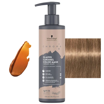 Afbeelding van Schwarzkopf Chroma ID Color Mask 8 46 Glazed Caramel 300 ml