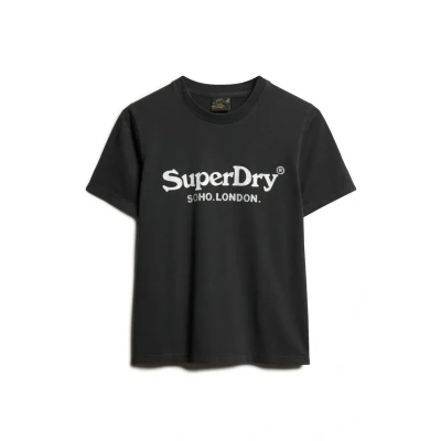 Afbeelding van Superdry Venue Tshirt print, Dames, Maat: 40, Jet black