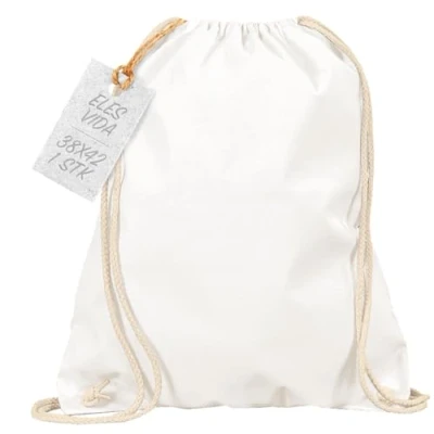 Afbeelding van katoenen tassen 1 stuks 38x42 cm sporttas rugzak stoffen tas gymtas bag, buidel, tas, jutezak Oeko Tex® gecertificeerd zak boodschappentas gymzak om te