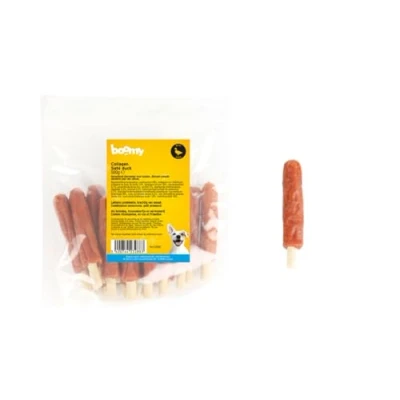 Afbeelding van Boomy Hondensnacks Kauwstaafjes Worstjes op stok Eend 400g