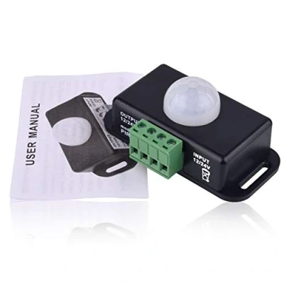 Afbeelding van Schakelaar Voor LED Light Strip DC 12V 24V Body Infrarood PIR Bewegingssensor Lichtstrip Automatische Timer Zwart