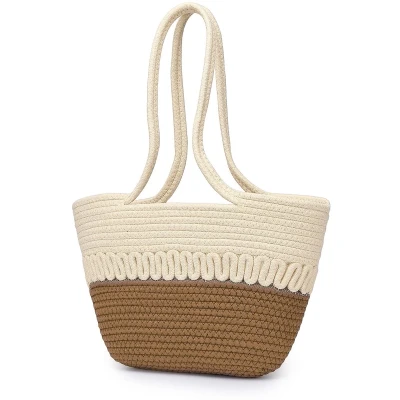 Afbeelding van Ibenzoa® Stijlvolle Gevlochten Strandtas voor Dames met Grote Capaciteit en Comfortabele Handgreep