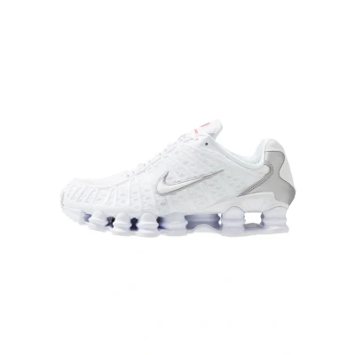 Afbeelding van Nike Sportswear SHOX TL Sneakers laag, Heren, Maat: 48.5, White/metallic silver/max orange Kunststof/ textiel