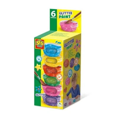 Afbeelding van SES Plakkaatverf Glitter, 6x45ml