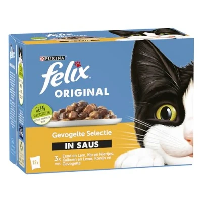 Afbeelding van 4x Felix Original Gevogelte Selectie in Saus 12 x 85 gr