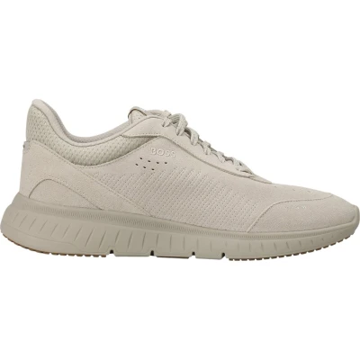 Afbeelding van BOSS Sneakers laag, Heren, Maat: 44, Light beige Leer en textiel