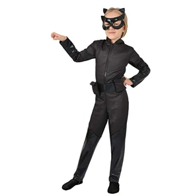 Afbeelding van Dc Comics Verkleedpak Catwoman Meisjes Zwart 3 delig Maat 128 140