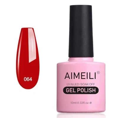 Afbeelding van AIMEILI Gel Nagellak UV LED Gellack Soak Off Polish Rood Pillar Box Red (064) 10ml