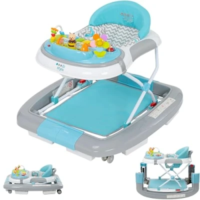 Afbeelding van ib style® Loopstoel Babywalker Baby Loopwagen Looptrainer Speelset en Dienblad Schommelfunctie Muziekfunctie Little Wave Mint