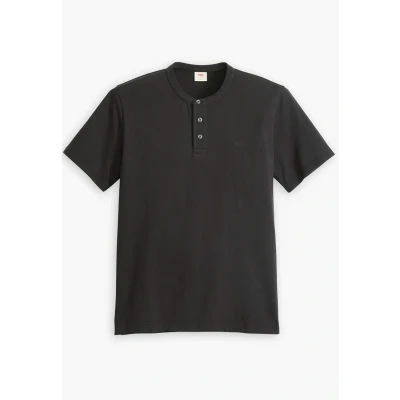 Afbeelding van Levi&#039;s Henley Tshirt basic, Heren, Maat: XS, Mineral black