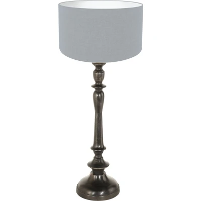 Afbeelding van Anne Lighting tafellamp Bois zwart hout 30 cm E27 fitting 3953ZW