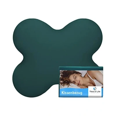 Afbeelding van Kussensloop zeegroen, enkele verpakking, perfect voor ACAMAR zijslaapkussen, mako katoen (Double Jersey), strijkvrij en geschikt de droger, kussenhoes met ritssluiting, Oeko Tex gecertificeerd