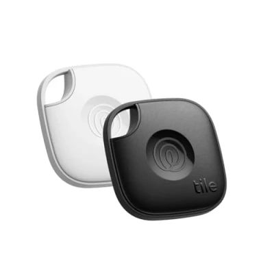 Afbeelding van Tile by Life360 Mate (2024) Bluetooth tracker, sleutelfinder en itemfinder voor sleutels, tassen meer. Telefoonzoeker. Zowel iOS als Android compatibel. 2 pack (zwart/wit)