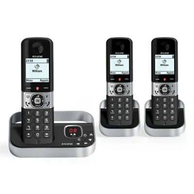 Afbeelding van Alcatel F890 Trio set deck telefoon voor vaste lijn met antwoord apparaat en 3 handsets