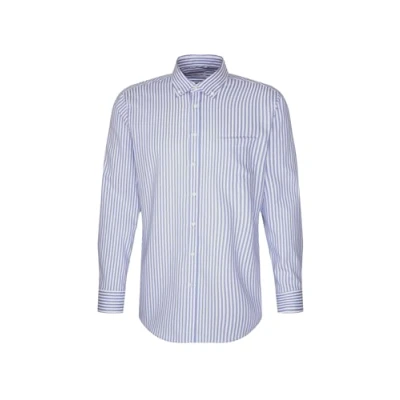 Afbeelding van Seidensticker Zakelijk overhemd voor heren, regular fit, strijkvrij, button down kraag, lange mouwen, 100% katoen, blauw, 40