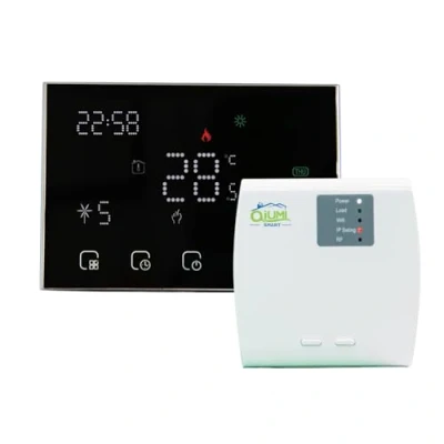 Afbeelding van Qiumi Smart Draadloze RF thermostaat, led display, temperatuurregelaar voor vloerverwarming, elektrisch werk, met Alexa Google Home, 16 A, 2 AA batterij