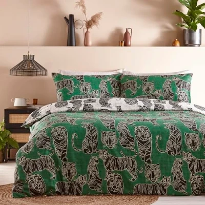Afbeelding van furn. Wildcat Tweepersoons Dekbedovertrekset Jungle Groen