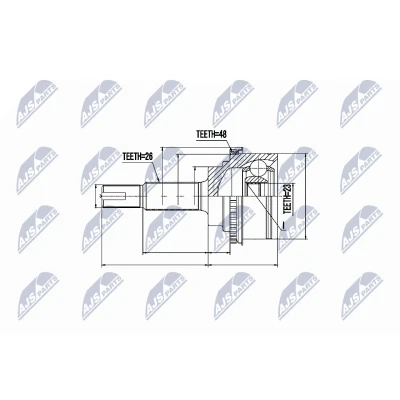 Afbeelding van Homokineet reparatie set, aandrijfas NTY NPZ TY 075