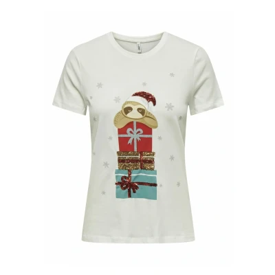 Afbeelding van ONLY Tshirt print, Dames, Maat: XS, Cloud dancer
