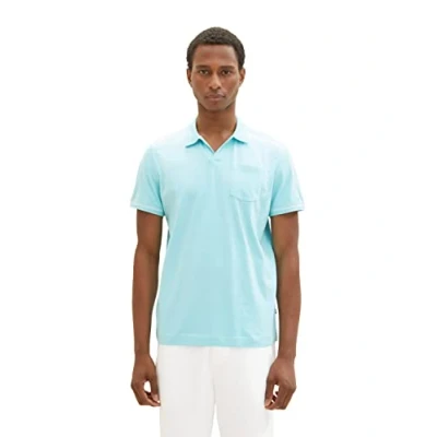 Afbeelding van TOM TAILOR Heren 1036368 Poloshirt, 31046 Blue Tibetaanse Stone, L, L