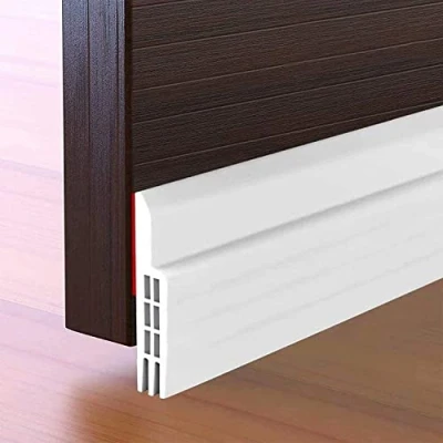 Afbeelding van HEQUN afdichtingstape voor deuren, zelfklevende deurafdichting, afdichtstrip, tochtstopper, tegen insecten, vervangende afdichting, weerbestendig, blocker, geluidsafdichting, siliconen deurstopper, 100 x 5 cm (wit)
