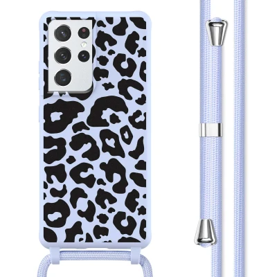 Afbeelding van Samsung Galaxy S21 Ultra Hoesje Siliconen en TPU (zacht) imoshion Softcase/Koordhoesje/Backcover Animal Lila Telefoonhoesje