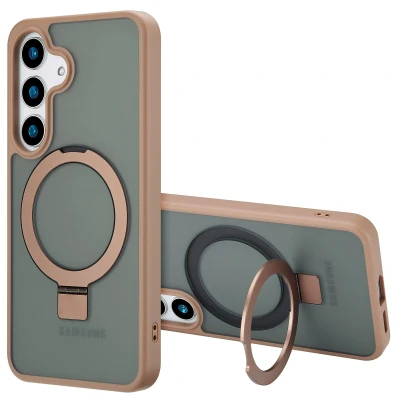 Afbeelding van Samsung Galaxy S25 Plus MagSafe Hoesje Kunststof Accezz Hardcase/Backcover Bruin Telefoonhoesje Shockproof/Valbescherming