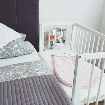 Afbeelding van Wieg Co sleeper 2 in 1 90 x 40 cm incl. matras massief beukenhout Fillikid