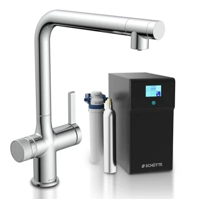 Afbeelding van SCHÜTTE AQUASTAR PREMIUM bruisend water mengkraan Keukenkraan Plus koel en filtersysteem Chroom