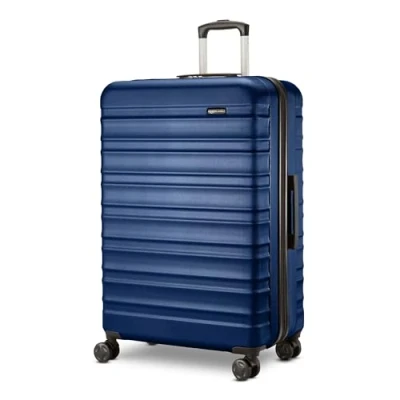 Afbeelding van Amazon Basics Handbagage, hard shell, ABS, met 4 wieltjes, koffer, 68 cm, marineblauw