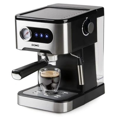 Afbeelding van DOMO ESPRESSOMASCHINE MIT MANOMETER Espressomachine Zwart/RVS 1350 W