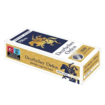 Afbeelding van Deutscher Orden Slanke witte buizen (24 mm filter lengte) 400 (2 verpakkingen x 200 tubes) in 1)